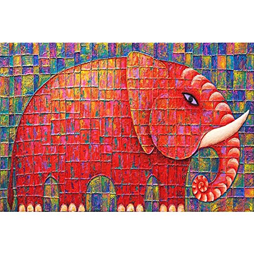 500x500 Artzfolio Red Elephant - Red Elephant Painting
