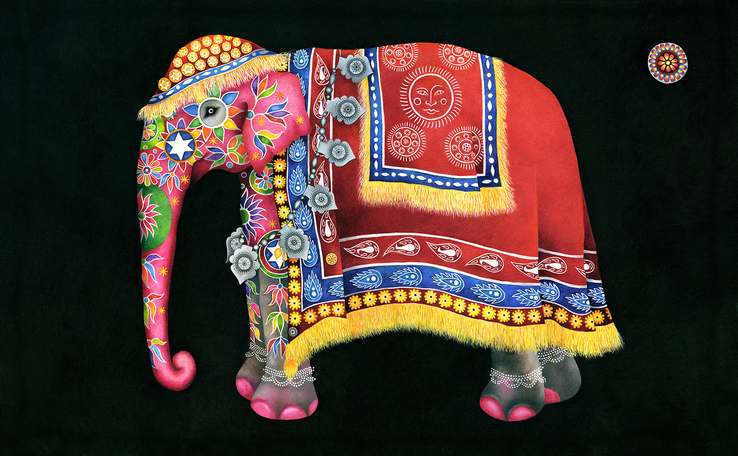 1500x927 Red Elephant Debbie Bell - Red Elephant Painting