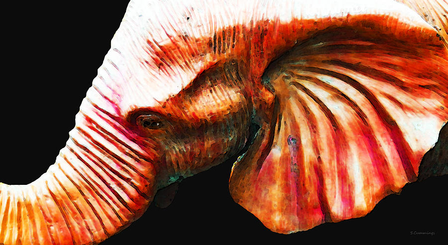 900x493 Big Red - Red Elephant Painting