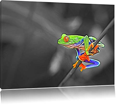 450x406 Red Eyed Tree Frog, Painting On Canvas, Huge Xxl Pictures - Red Eyed Tree Frog Painting