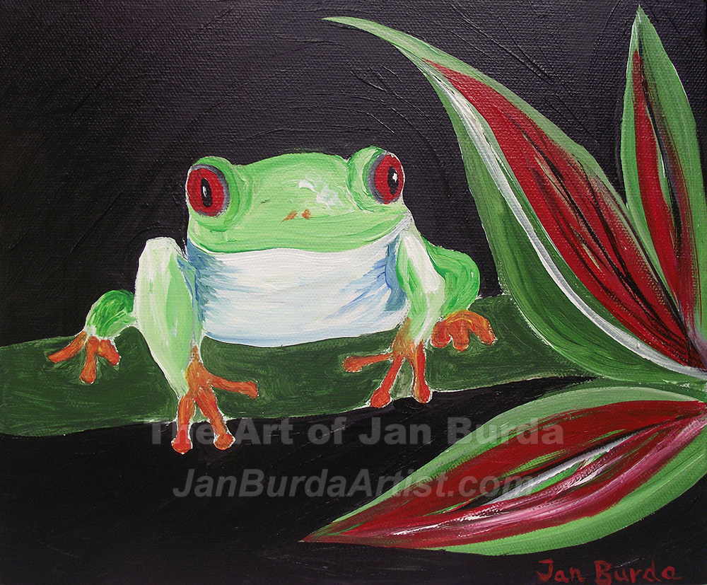 1000x827 Red Eyed Tree Frog - Red Eyed Tree Frog Painting