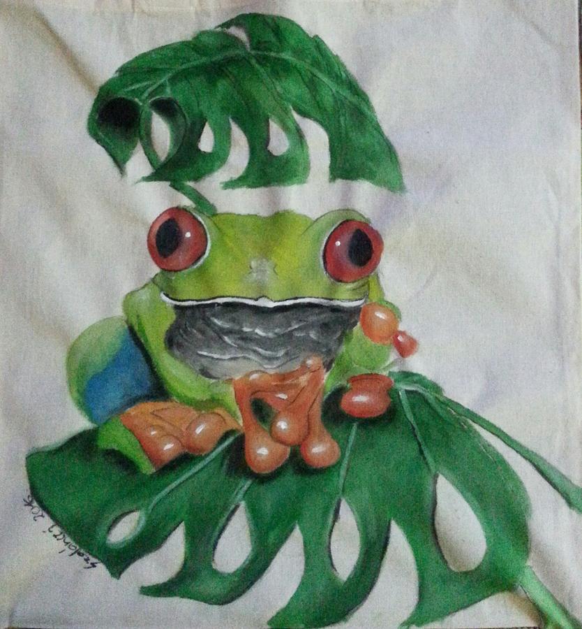 834x900 Red Eyed Tree Frog Painting By Judit Szalanczi - Red Eyed Tree Frog Painting