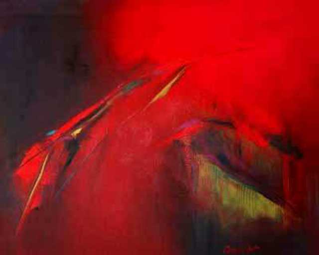 640x512 Karen Cassyd Lent - Red Feather Painting