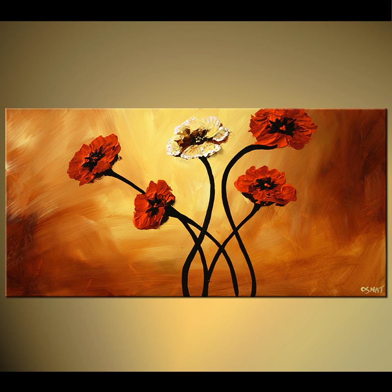 800x800 Painting - Red Floral Painting
