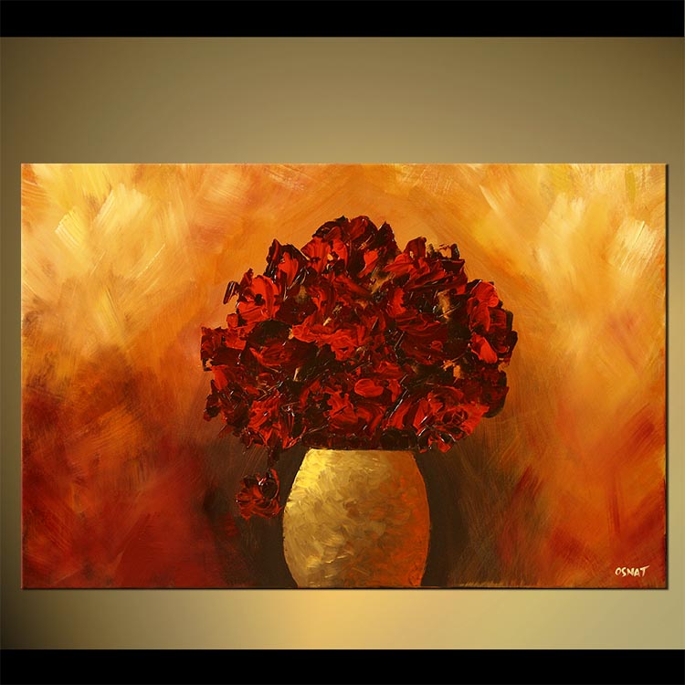 750x750 Painting - Red Floral Painting