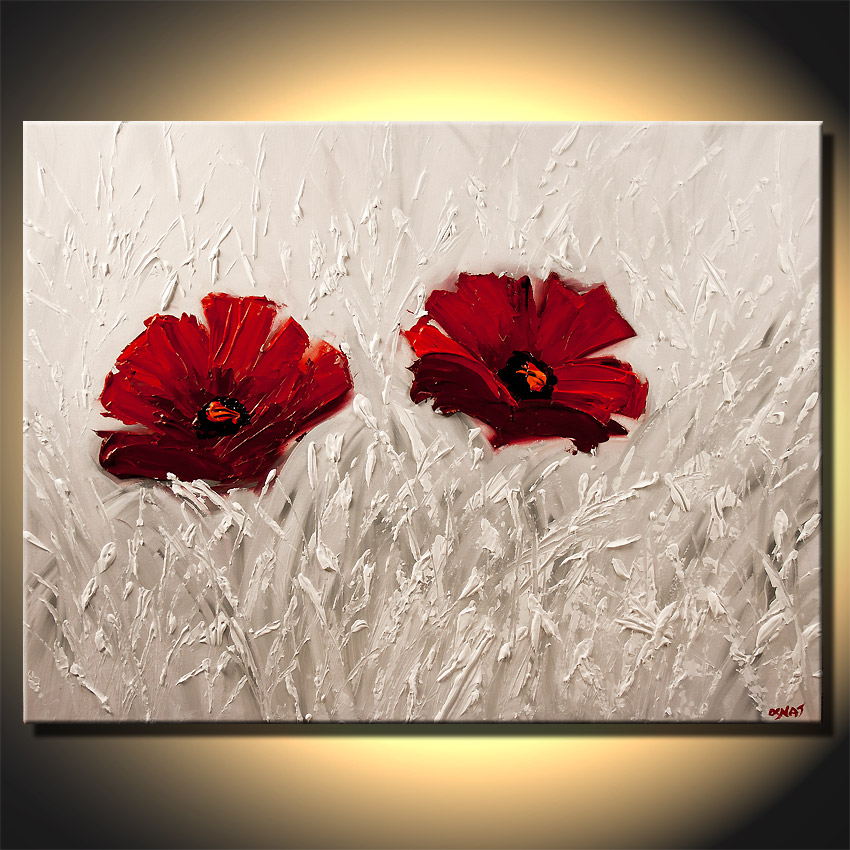 850x850 Painting - Red Floral Painting