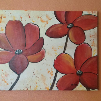 354x354 Best Red Poppy Wall Art Products On Wanelo - Red Floral Painting