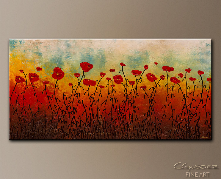 743x600 Red Flowers Abstract Art Paintings - Red Flower Painting