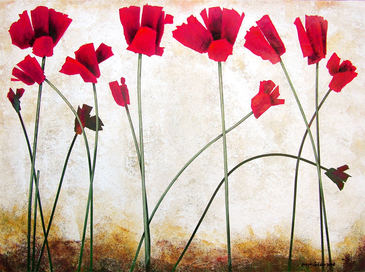 1173x876 Red Poppy Painting Print - Red Flower Painting