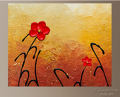 400x324 Abstract Painting Red Flower Garden - Red Flower Painting