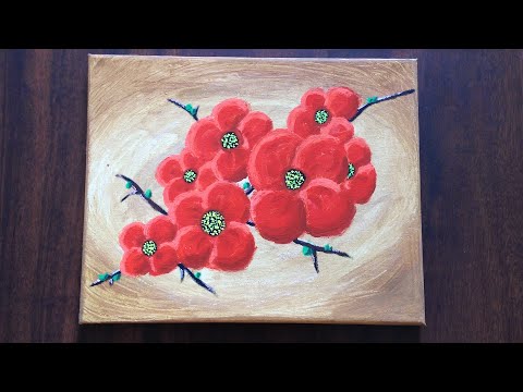 480x360 Abstract Red Flowers - Red Flower Painting