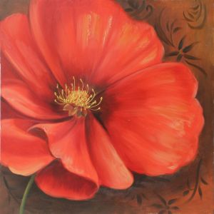 300x300 China Booming Red Flower Painting - Red Flower Painting Canvas