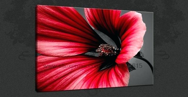 640x332 Red Flowers Wall Art Flowers Red Flowers Canvas Wall Art - Red Flower Painting Canvas