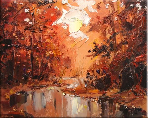 600x480 Red Forest (Pavel Guzenko) - Red Forest Painting