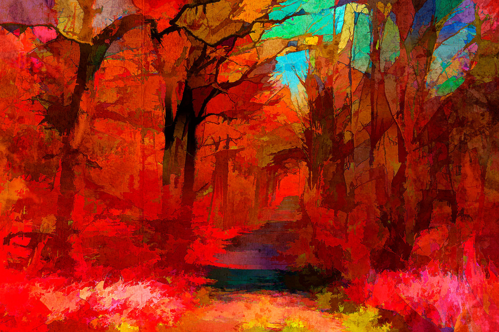 1024x683 Red Forest Peter Fey - Red Forest Painting
