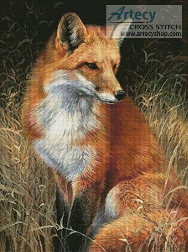 373x500 Red Fox Painting Cross Stitch Pattern Wild - Red Fox Painting