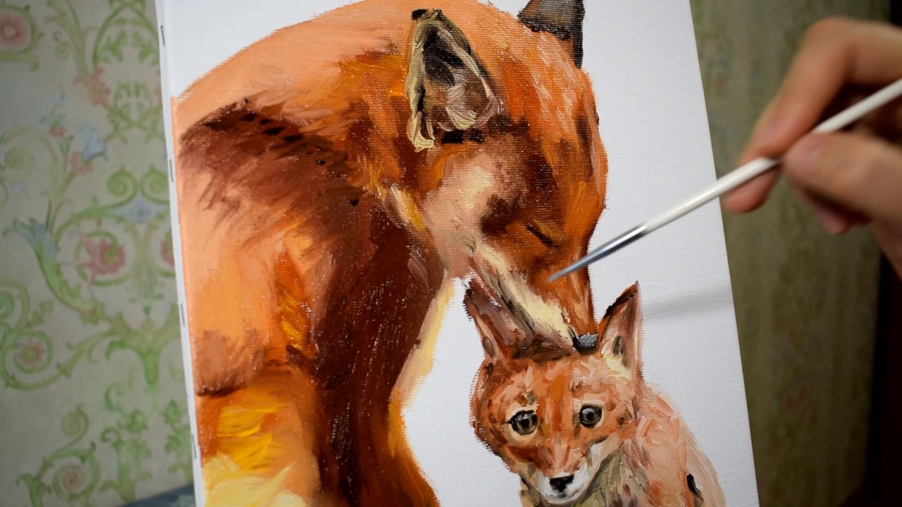 1280x720 Red Fox. Painting Speed Video - Red Fox Painting