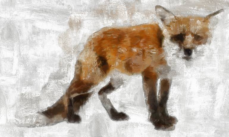 770x462 Saatchi Art Red Fox Painting By Kevin Powell - Red Fox Painting