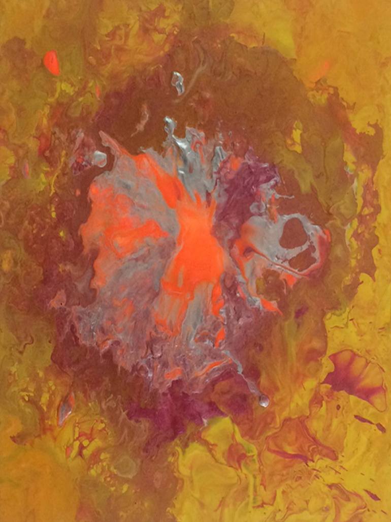 770x1027 Saatchi Art Galaxy 1110 A Painting By Tharansia Art - Red Galaxy Painting