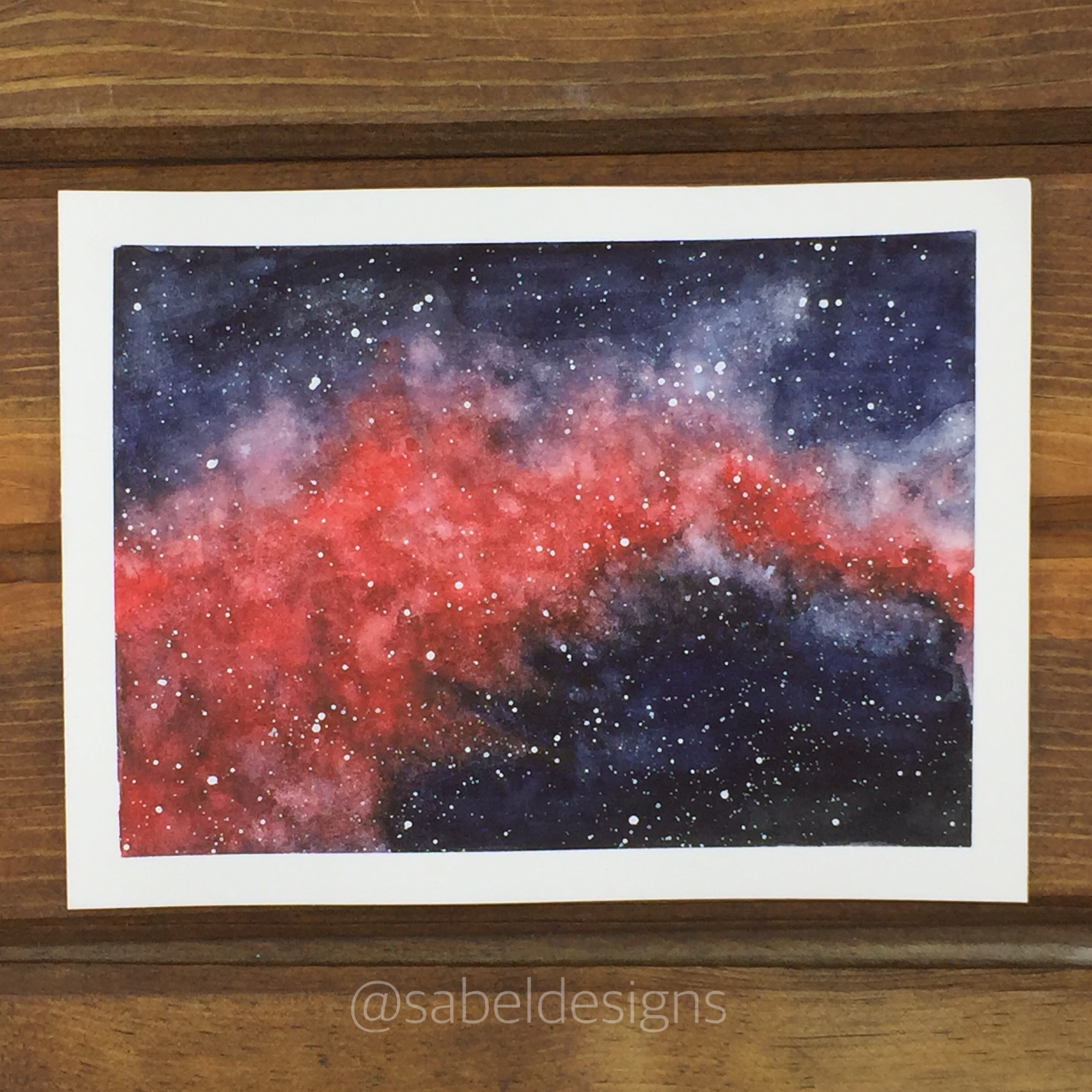 3072x3072 Watercolor Galaxy @sabeldesigns - Red Galaxy Painting