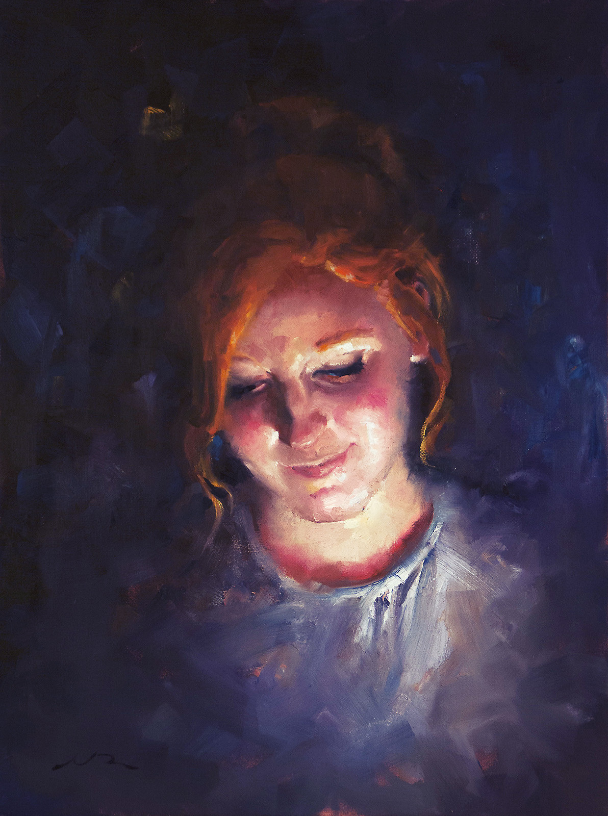 1192x1600 I Painted My Sister, It's An Original 12x16 Oil Painting. She Has - Red Hair Painting