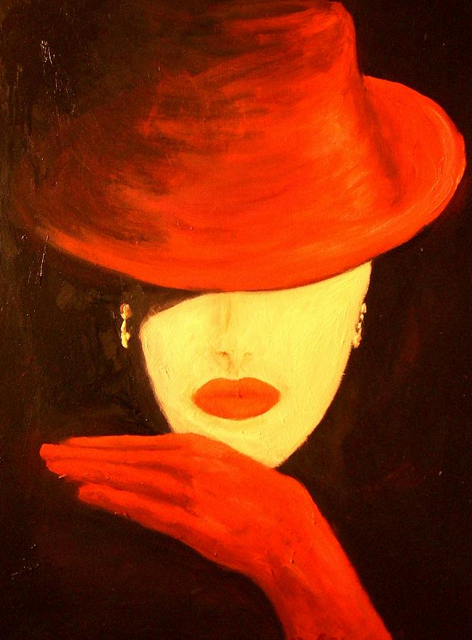 664x900 Red Hat Painting By Birgit Schnapp - Red Hat Painting