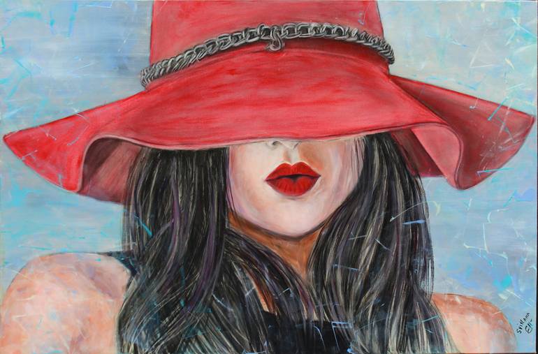 770x507 Saatchi Art Dream In Red Hat Painting By Svitlana Pryhodko - Red Hat Painting