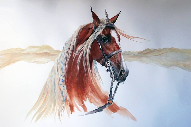 770x513 Saatchi Art Red Horse Painting By Tatiana Chaplina - Red Horse Painting