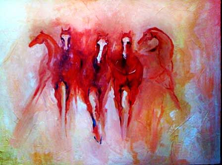 448x333 Al Giz) - Red Horse Painting