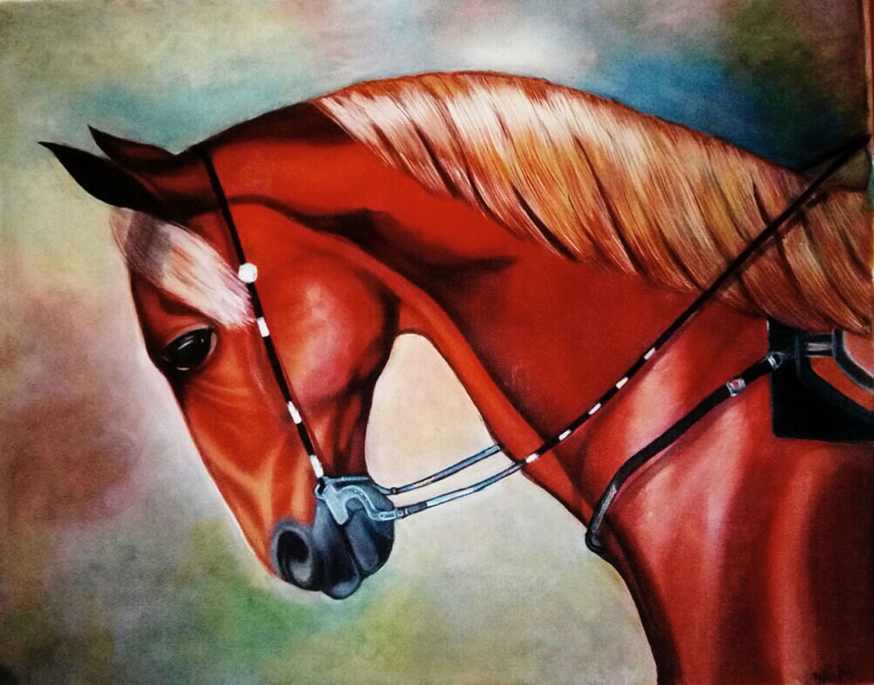1250x980 Buy Red Horsesymbol Of Power Amp Success Handmade Painting By Neha - Red Horse Painting