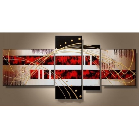 458x458 Black White Amp Red Ii Oil Painting Reproductions - Red Modern Painting