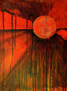 220x300 Monochromatic Paintings Fine Art America - Red Monochromatic Painting