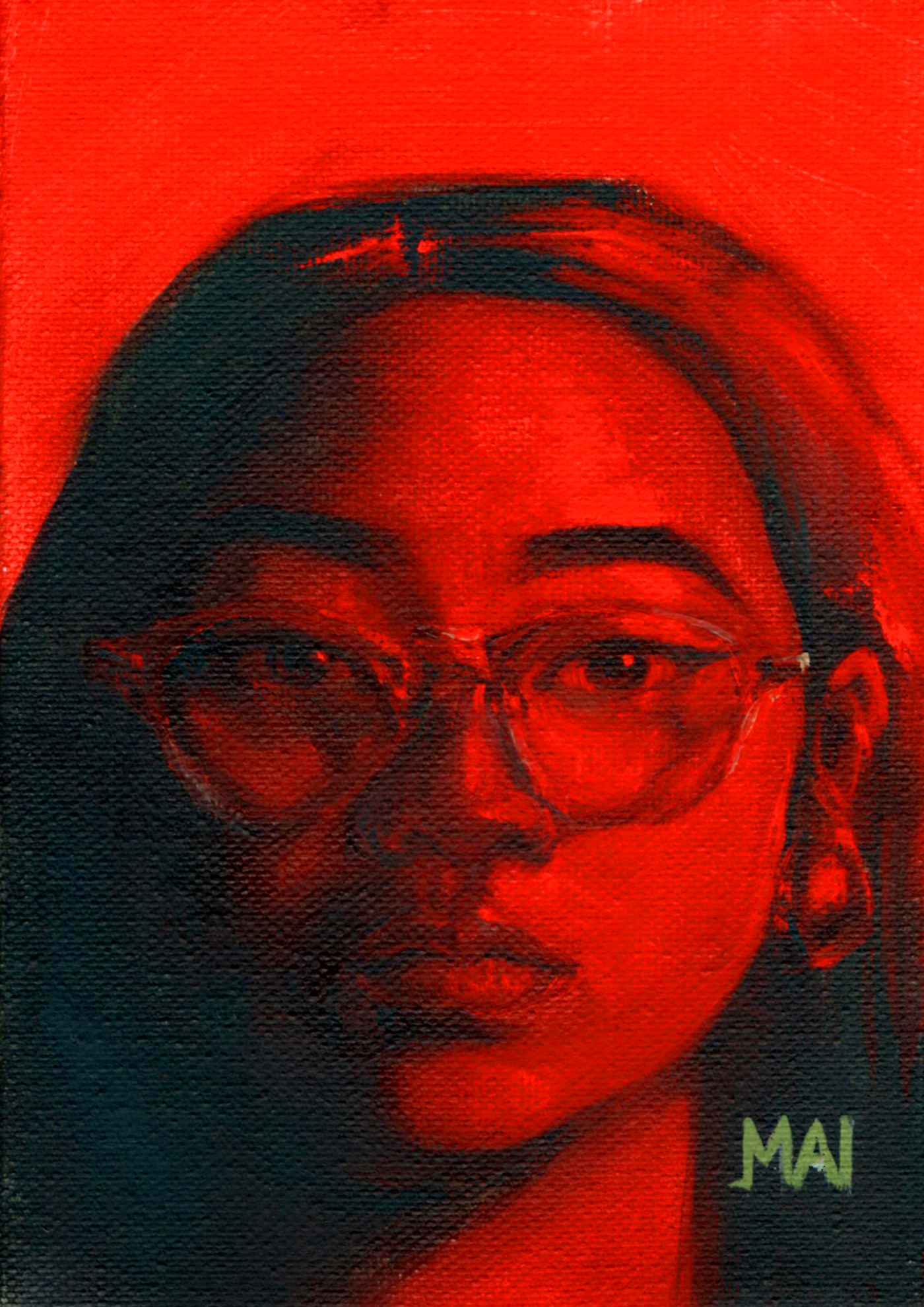 1400x1979 Self On Behance - Red Monochromatic Painting