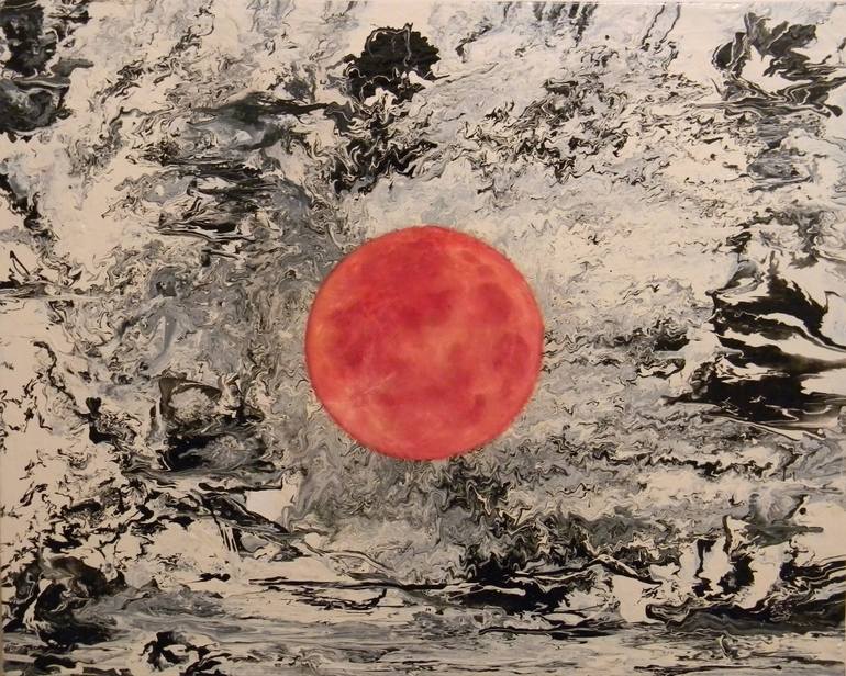 770x616 Saatchi Art Red Moon - Red Moon Painting