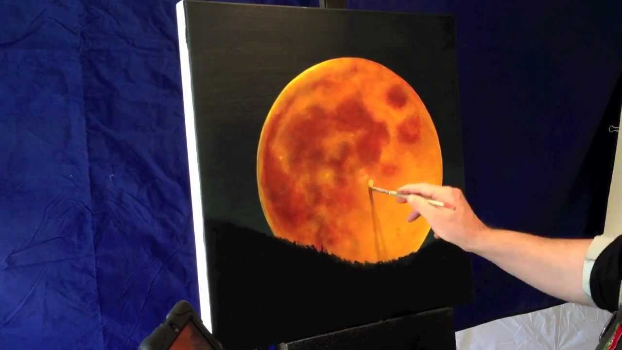 1280x720 The Way Of The Sword - Red Moon Painting