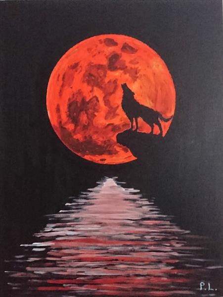 451x600 Blood Moon By Patrick Lee Artgallery.co.uk - Red Moon Painting