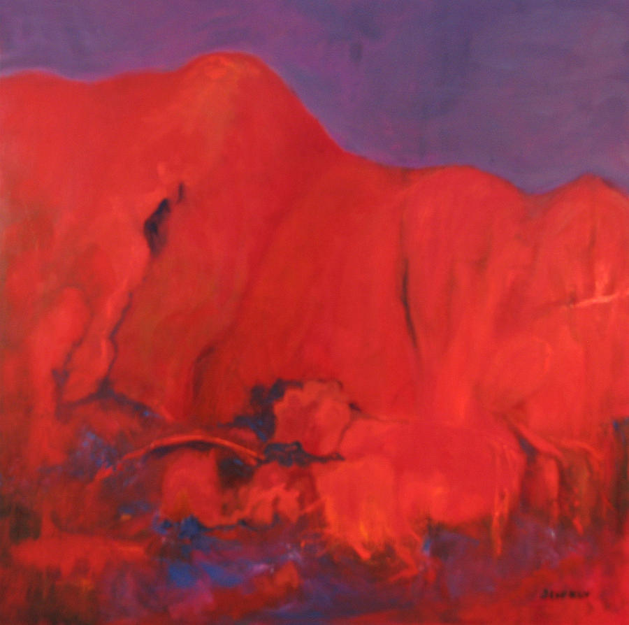 900x894 Red Mountain Xiv Painting By Barbara Lipkin - Red Mountain Painting