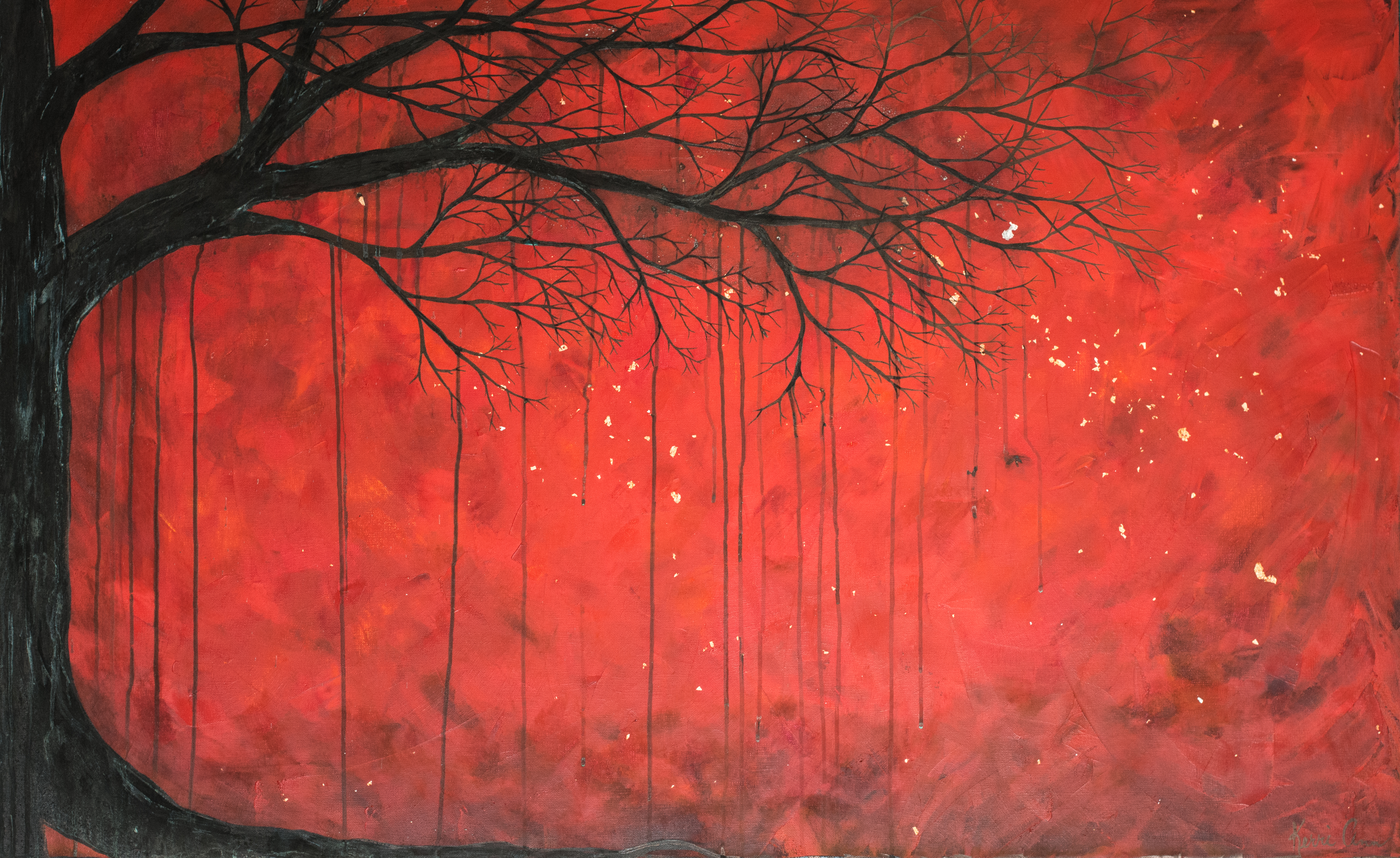 5187x3180 My Silent Soul 2 Kerri Ann Gallery - Red Painting