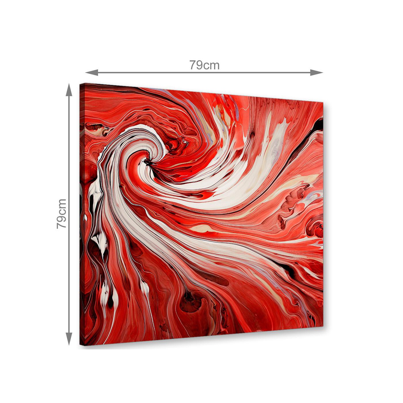 1400x1400 Extra Large Red Swirl - Red Painting Canvas