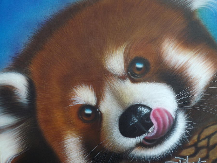 900x675 Red Panda Painting By Darren Robinson - Red Panda Painting