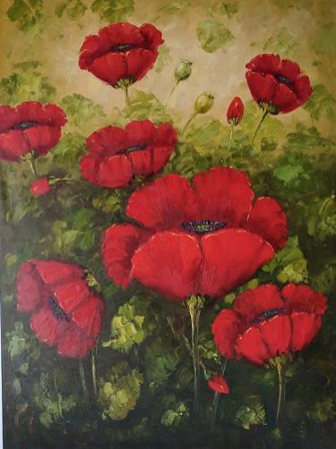 375x500 Red Poppies - Red Poppies Painting