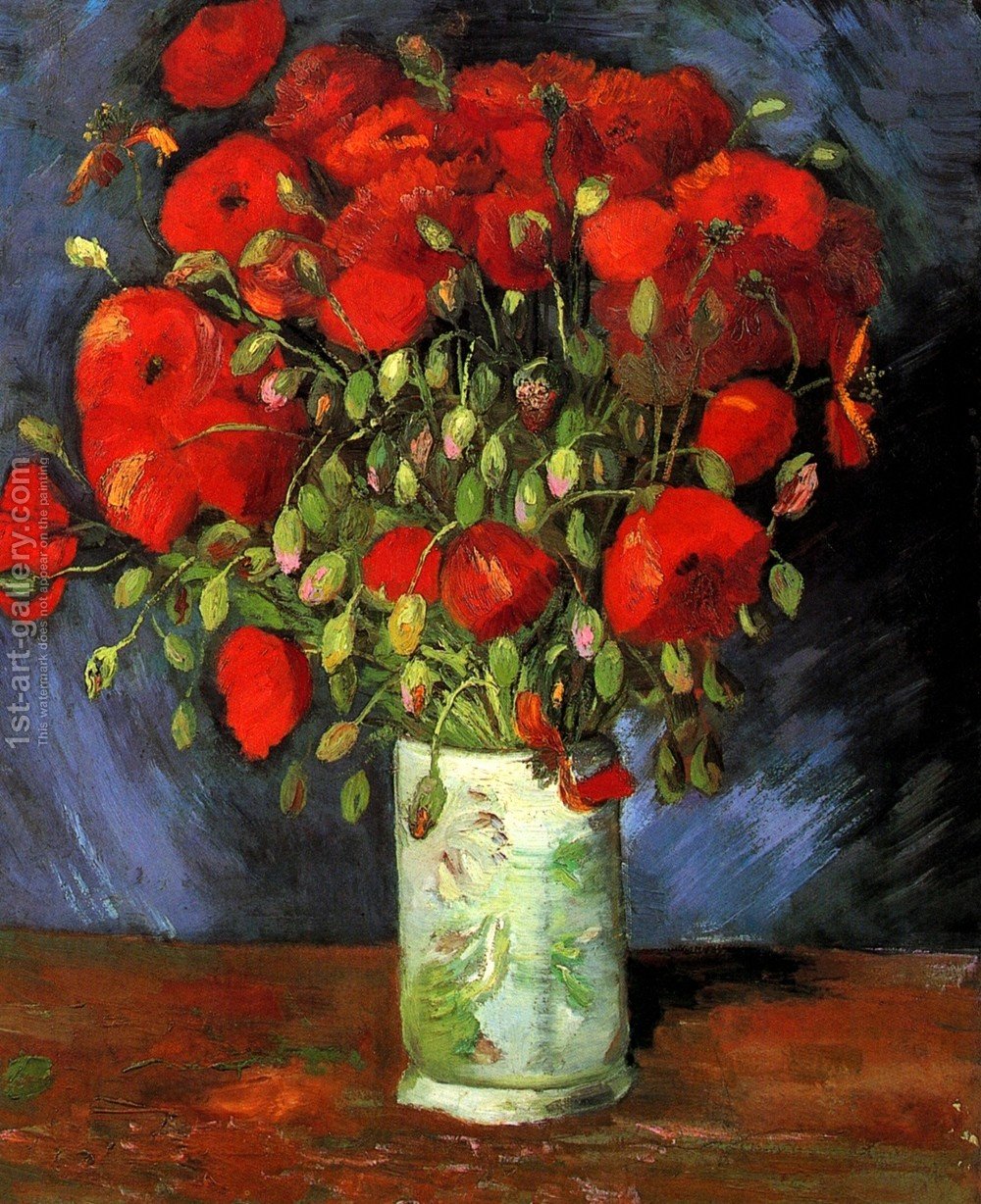 1000x1228 Vase With Red Poppies Vincent Van Gogh Reproduction 1st Art Gallery - Red Poppies Painting
