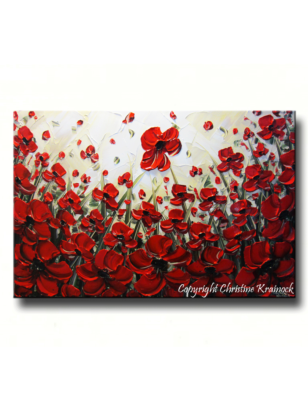 1024x1365 Art Abstract Red Poppy Flowers Painting Original Modern Art - Red Poppy Flower Painting