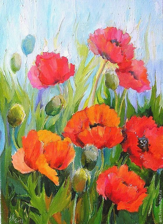 560x768 Poppies Painting Canvas Oil Shop Online On Livemaster - Red Poppy Painting Canvas