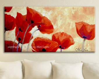 340x270 Red Poppy Painting Etsy - Red Poppy Painting Canvas