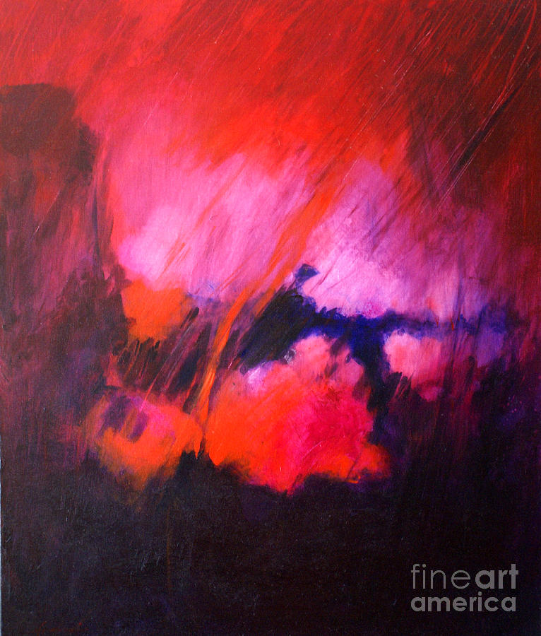 766x900 Red Rain Painting By John Francis - Red Rain Painting
