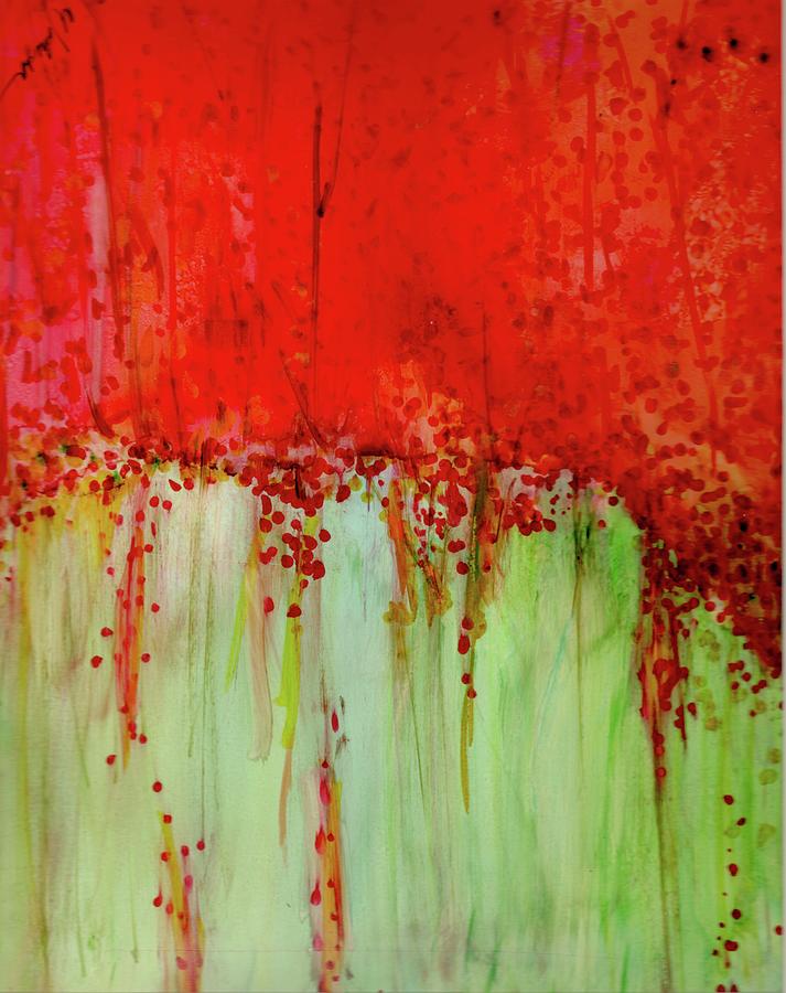 713x900 Red Rain Painting By Marilyn Johnson - Red Rain Painting