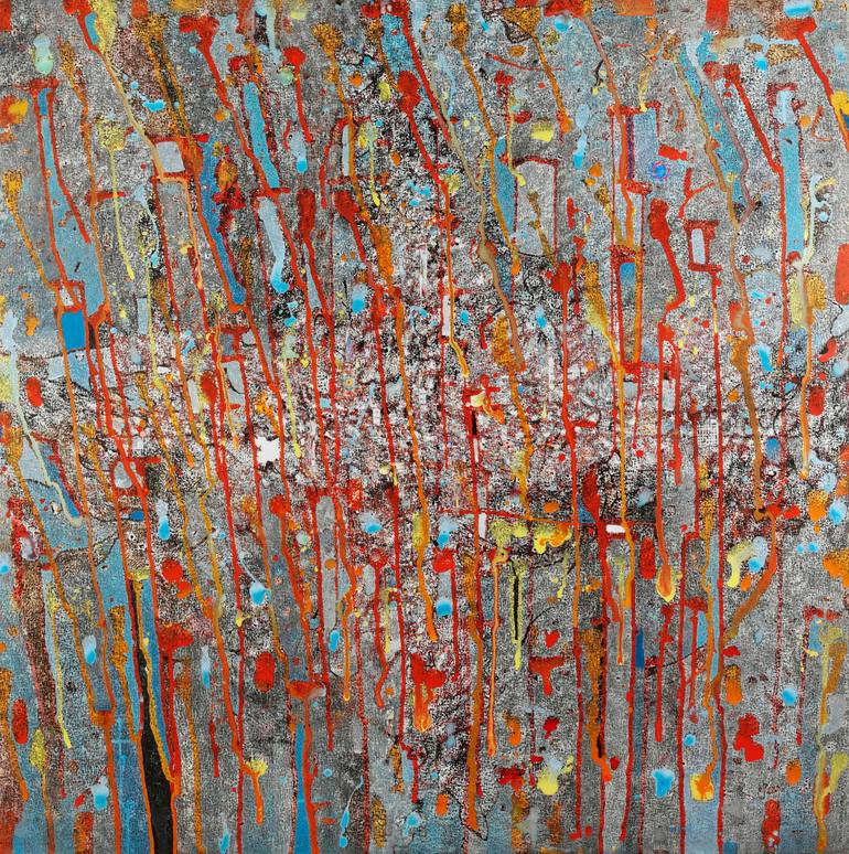 770x774 Saatchi Art Red Rain Painting By Alexander Vorobyev - Red Rain Painting
