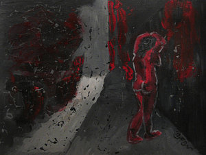300x226 Blood Rain Paintings Fine Art America - Red Rain Painting