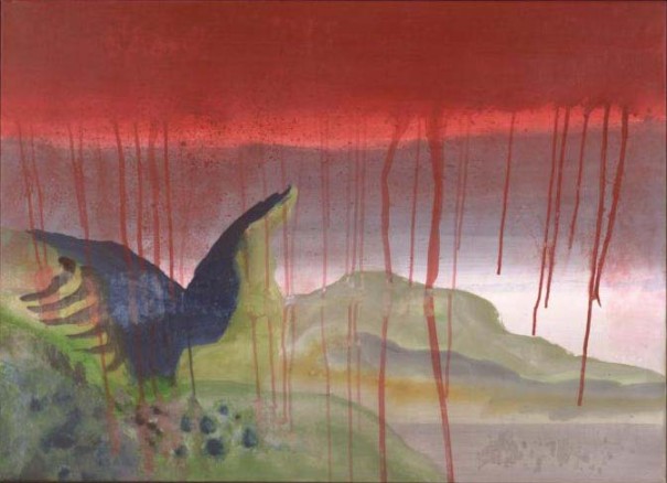 605x438 Jan Cox (1919 1980) Iliad - Red Rain Painting